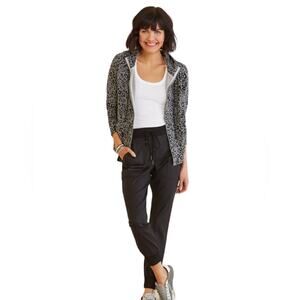 SUNDRY Gray/Black Leopard Print Front Zip Very Soft Hoodie Jacket Size 1 (Small)